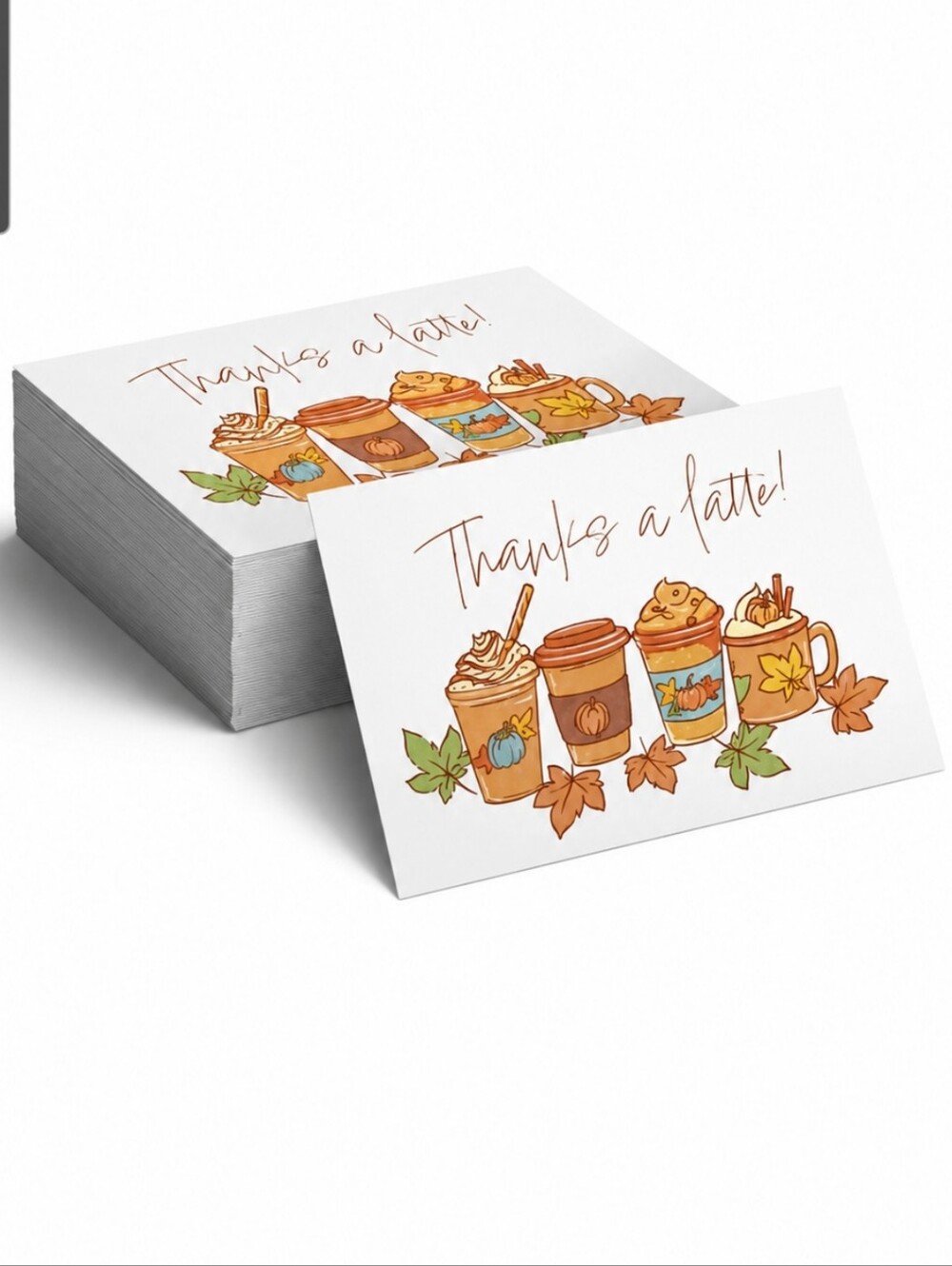 25ct 6x4 "THANKS A LATTE" 🍁 INSERT CARDS